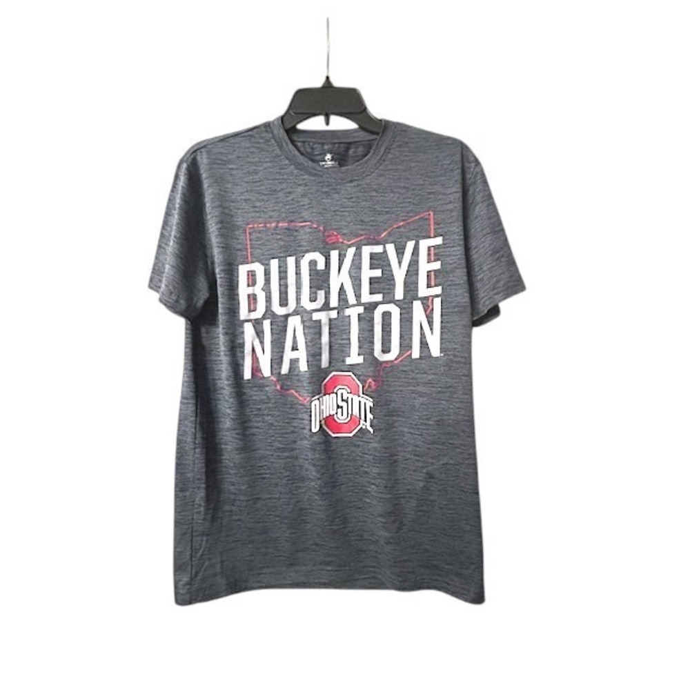 Ohio State University T-Shirt S "Buckeye Nation" Gray Graphic Athletic Tee OSU